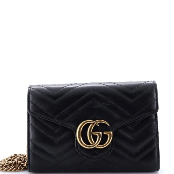 Gucci GG Marmont Chain Wallet Matelasse Leather Mini reb-735-091825 - Picture 1 of 7